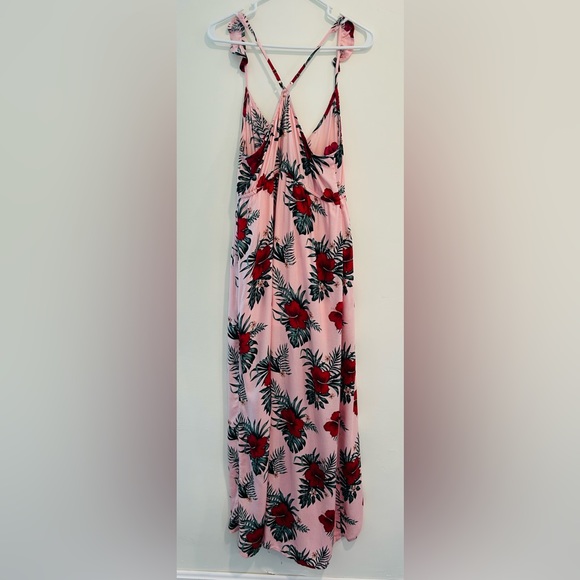 NWT GUESS Jaydee Maxi Wrap Dress Pink Bahama Floral Size M - Picture 8 of 10
